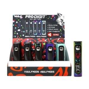 WULF MODS PRO DIGIT VAPORIZER 400mAH BATTERY ASSORTED COLOR 15CT/ DISPLAY