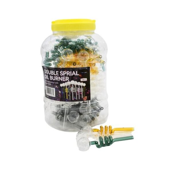 5.5" DOUBLE SPIRAL GLASS TUBE 85CT JAR