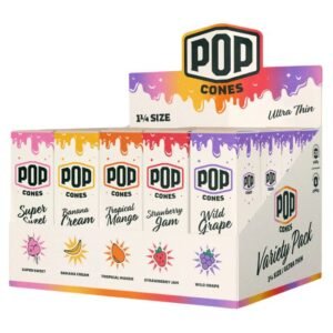 POP CONES 1 1/4 HAND ROLLED FLAVOR VARIETY PACK CONES 25CT/ BOX
