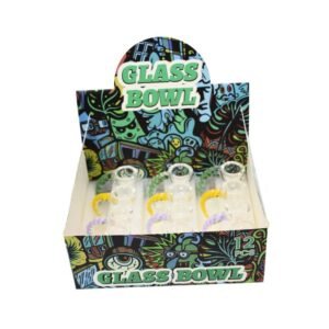 HORN DESIGN 14MM MALE GLASS BOWL 12CT/ DISPLAY