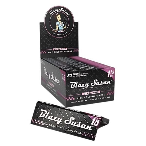 BLAZY SUSAN 1-1/4 SIZE ULTRA THIN RICE ROLLING PAPER 50CT/ BOX