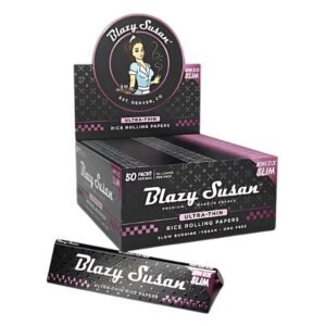 BLAZY SUSAN KING SIZE SLIM ULTRA THIN RICE ROLLING PAPER 50CT/ BOX