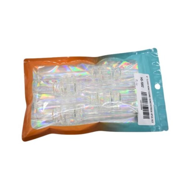 6'' CLEAR HONEY COMB HONEY STRAW 4PK