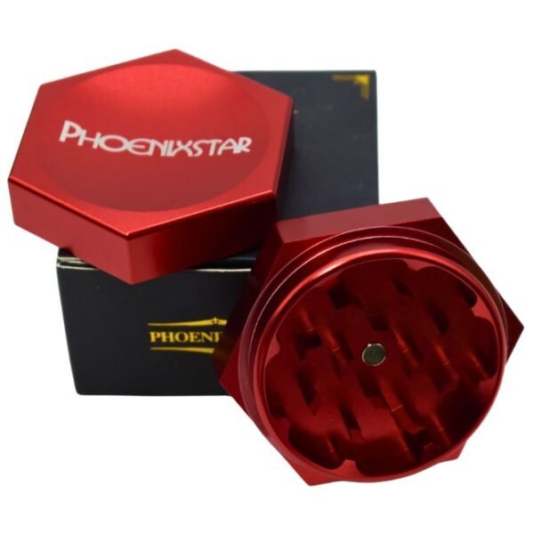 PHOENIX ALUMINIUM 2 PART CURVE DEISGN WITH MESH SCREEN 63MM GRINDER