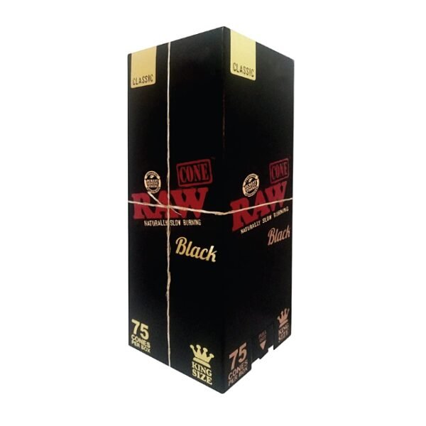RAW BLACK CLASSIC PRE ROLLED CONE 75CT/ BOX