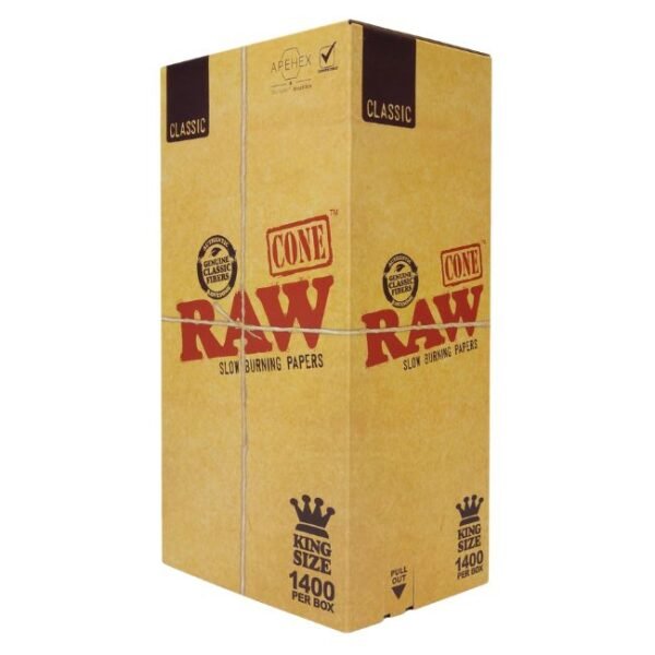 RAW CLASSIC BULK KING SIZE CONES 1400 PER BOX