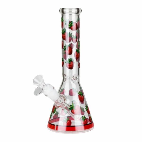 10'' STRAWBERRY PRINT BEAKER WATER PIPE