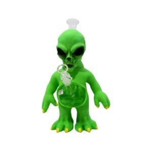 12'' ALIEN DESIGN SILICONE WITH GLASS WATER PIPE