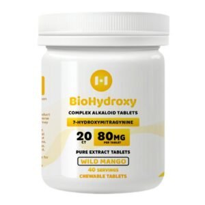 BIOHYDROXY COMPLEX ALKALOID 7-HYDROXY 80MG PER TABLET 20CT/ JAR