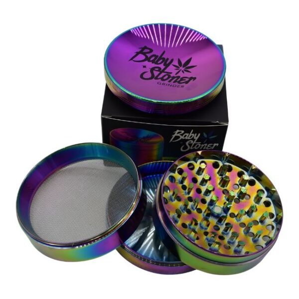 BABY STONER 4PARTS ZINC ALLOY CURVED 100MM GRINDER