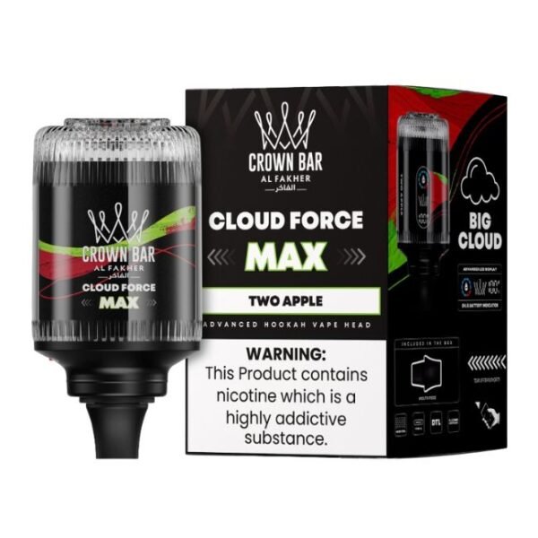 CROWN BAR BY AL FAKHER CLOUD FORCE MAX 5% DISPOSABLE HOOKAH HEAD (60ML) 50K PUFFS 1CT/ SINGLE