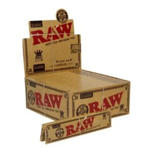 RAW CLASSIC KING SIZE SLIM 20TH ANNIVERSARY SPECIAL ROLLING PAPER 50CT/ BOX