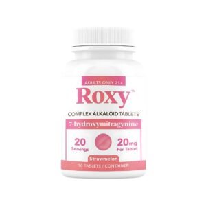 ROXY+ 7-HYDROXY MITRAGYNINE LEAF EXTRACT ALKELOID 20MG PER TABLET 10CT BOTTLE