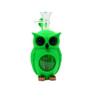5" SILICONE OWL FACE DESIGN WATER PIPE