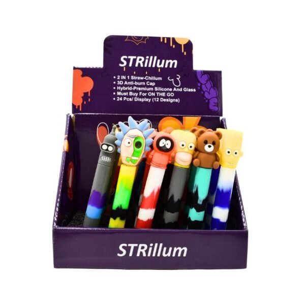 CHILLUM TO STRAW WITH SILICONE TUBE 24CT DISPLAY