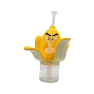 8.5'' SILICONE WITH GLASS FANCY WATER PIPE