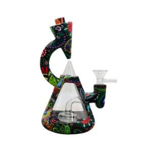 8.5''SILICONE WITH GLASS BEAKER WATER PIPE
