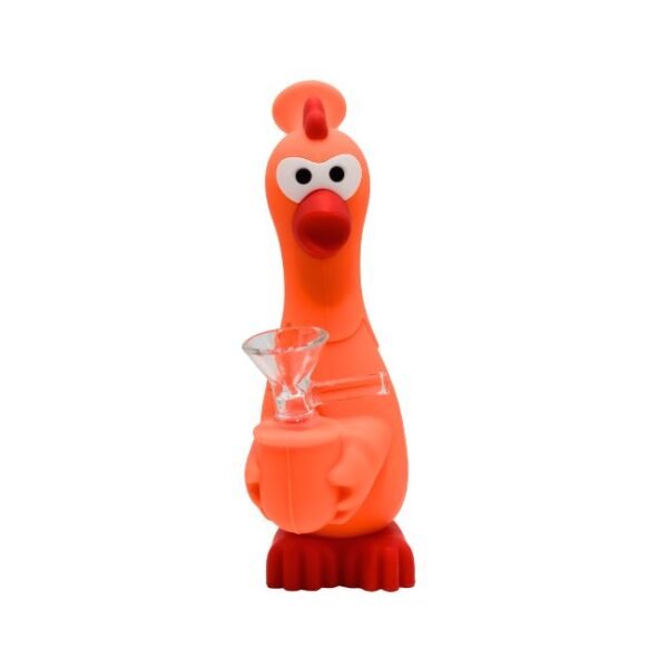 7''SILICONE PEACOCK DESIGN WATER PIPE