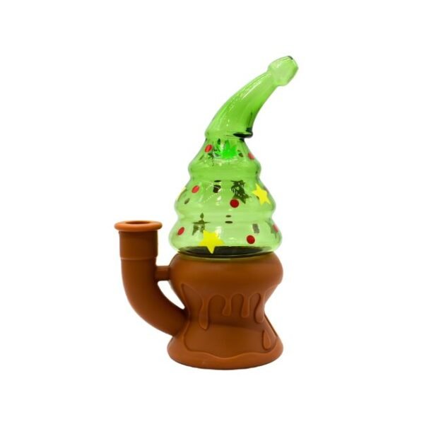 7'' SILICONE WITH GLASS FANCY WATER PIPE