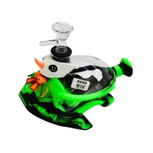 6'' SILICONE WITH GLASS FANCY WATER PIPE