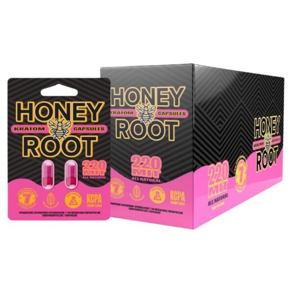 HONEYROOT WELLNESS 7 HYDROXY KRATOM 220MIT CAPSULE 2CT/25PK
