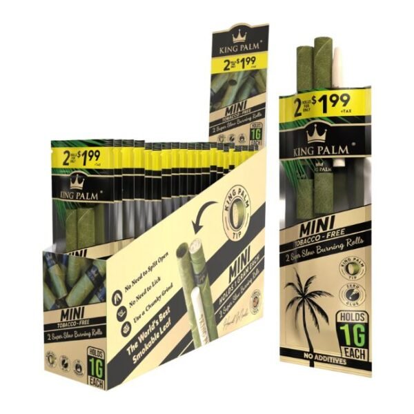 KING PALM 2PK MINI PRE PRICED ($1.99) 1GM SUPER SLOW BURNING ROLLS 20CT/ BOX