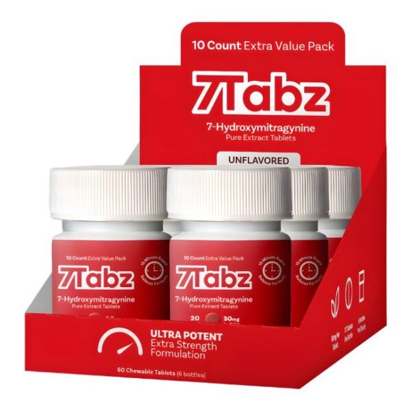 7TABZ  HYDROXY PURE KRATOM LEAF EXTRACT 30MG PER TABLET 10CT/ 6JARS