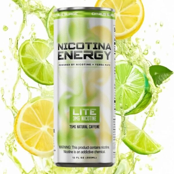 NICOTINA ENERGY 3MG NICOTINE LITE DRINK 75MG NATURAL CAFFEINE (12OZ  355ML/ CAN) 4PK
