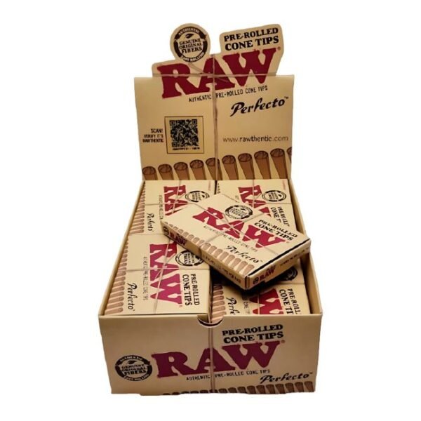 RAW PRE ROLL CONE TIPS PERFECTO 21PK/ 20CT BOX