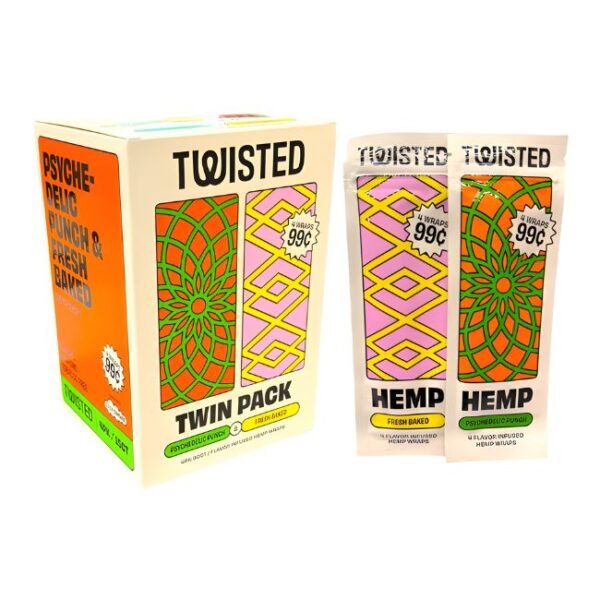 TWISTED HEMP TWIN PACK WRAPS PRE PRICE 4 X 0.99C WRAPS - 30 POUCHES/PK 2CT/ BOX