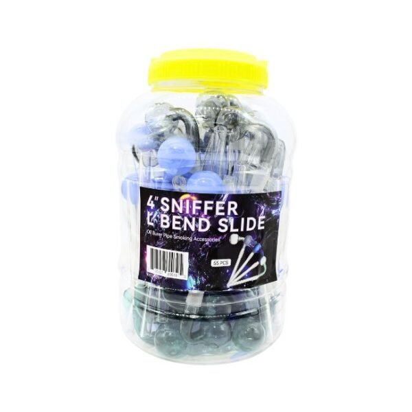 4'' LONG BEND COLOR FULL GLASS SLIDER 55CT JAR