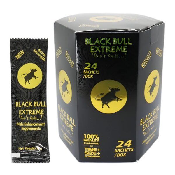 BLACK BULL EXTREME "DONT QUIT... MALE ENHANCEMENT HONEY 24 SACHETS PER BOX