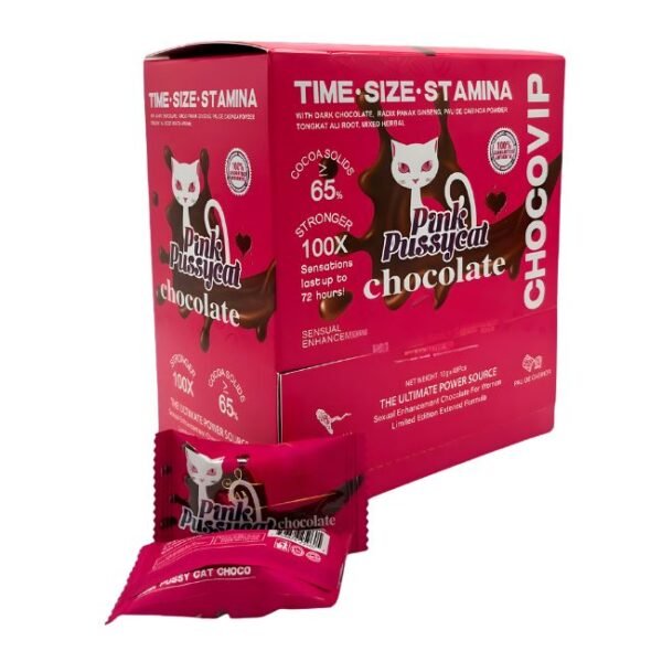PINK PUSSYCAT CHOCO VIP SEXUAL ENHANCEMENT CHOCOLATE FOR WOMEN 48CT/ BOX