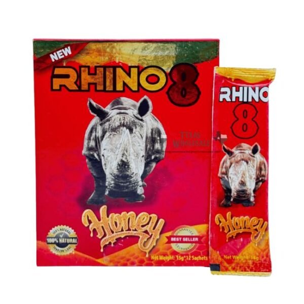 RHINO SUPER LONG LASTING SEXUAL ENHANCEMENT HONEY FOR MEN 12 SACHETS PER BOX