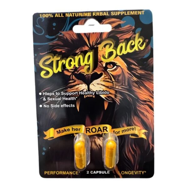 STRONG BACK PERFORMANCE + POWER + LONGEVITY MALE ENHANCEMENT PILLS 2CT/ 24PK BOX
