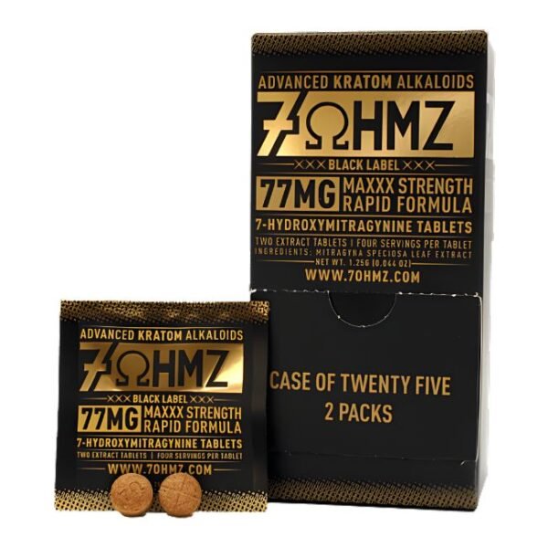 7 OHMZ BLACK LABEL 7-HYDROXY 77MG PER TABLET 2CT/25PK
