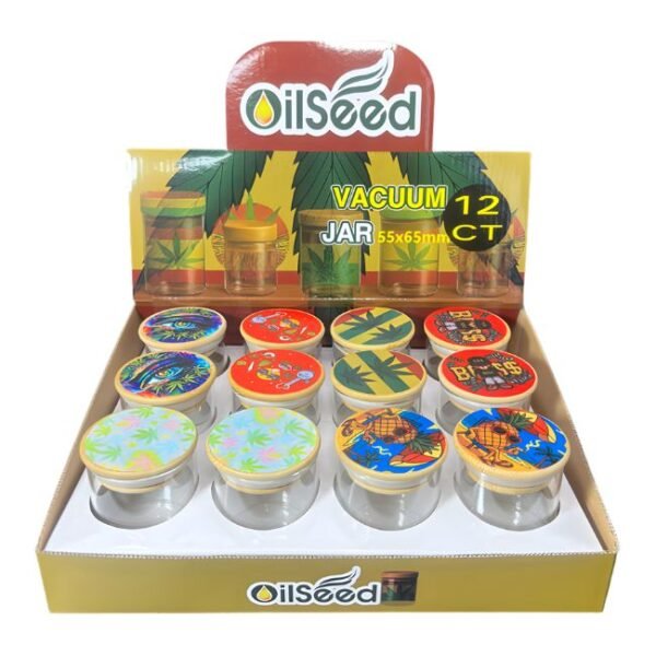 OILSEED VACUUM GLASS JAR (55 X 65MM) 12CT/ DISPLAY