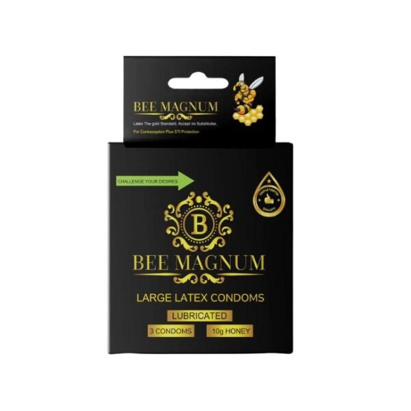 BEE MAGNUM LUBRICATED 3 CONDOMS & 10GM HONEY
