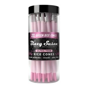 BLAZY SUSAN QUEEN SIZE ULTRA THIN RICE CONE 25CT JAR