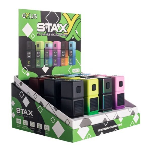 EXUS STAX 650mAH 510 VARIABLE VOLTAGE BATTERY 12CT/ BOX