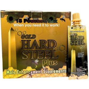 HARD STEEL GOLD PLUS MALE SEXUAL ENHANCEMENT HONEY 15 POUCHES PER BOX