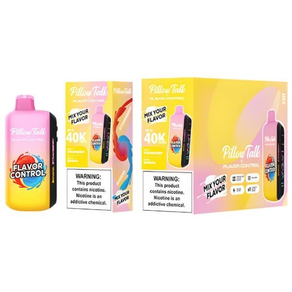 PILLOW TALK FLAVOR CONTROL 5% DISPOSABLE TEXAS COMPLIANT(100ML) 40K PUFFS 5CT/ BOX