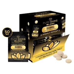 PURE OHMS BLACK 7 HYDROXYMITGRAGYNINE 50MG PER TABLET 1PK/ 30CT BOX