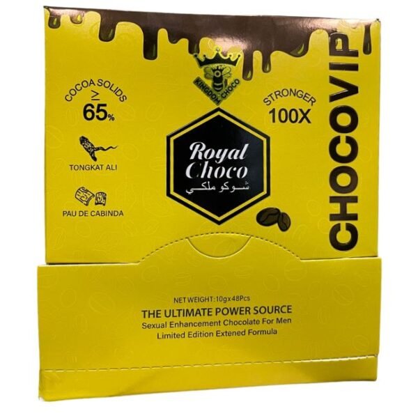 ROYAL CHOCO VIP THE ULTIMATE POWER SOURCE SEXUAL ENHANCEMENT CHOCOLATE FOR MEN 48CT/ BOX