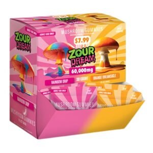 ZOUR DREAM X DRIP DREAM MUSHROOM XXXTRA STRENGHT 60,000MG GUMMIES 2CT/30PK DISPLAY