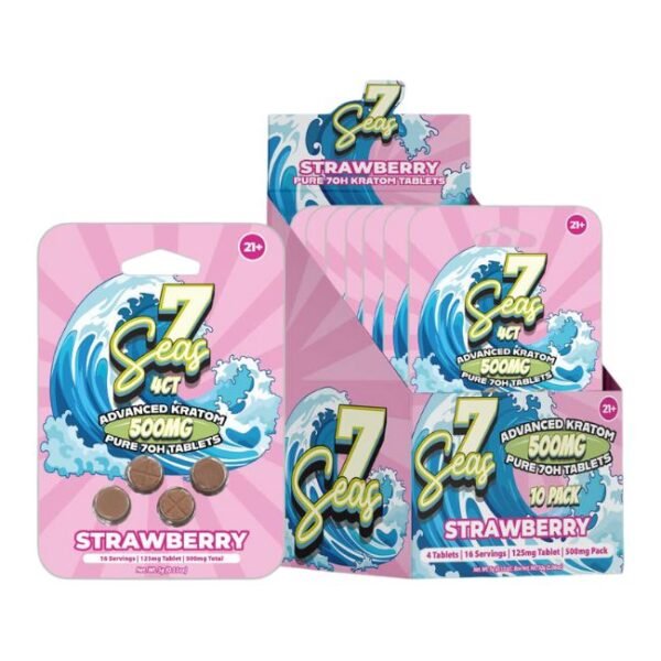 7SEAS PURE 7 HYDROXY ADVANCED KRATOM 125MG PER TABLET 4PK 10CT/ BOX