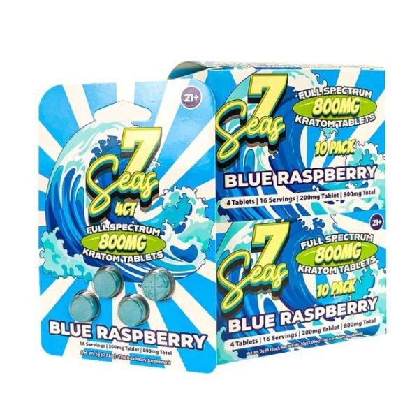 7SEAS  FULL SPECTRUM KRATOM 200MG PER TABLET 4CT/ 10PK BOX