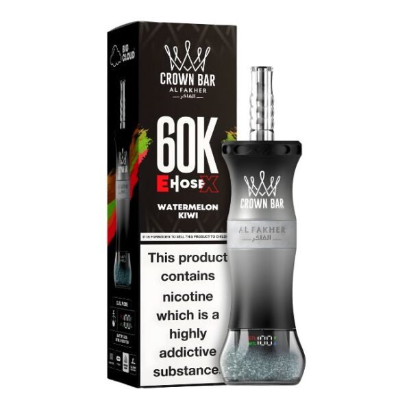 CROWN BAR BY AL FAKHER E-HOSEX 5% DISPOSABLE (250ML) 60K PUFFS 5CT/ BOX MADE IN UAE