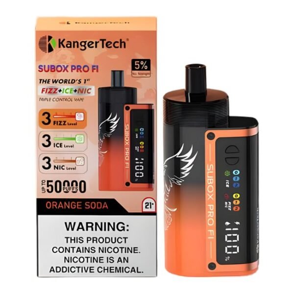 KANGER TECH SUBOX PRO FI DISPOSABLE (95ML) 50K PUFFS 5CT/ BOX (FIZZ+ICE+NIC)