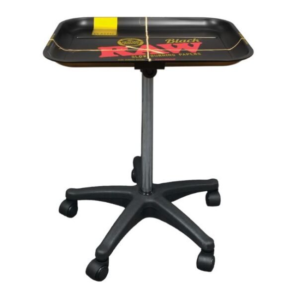 RAW BLACK TRAY WITH ROLLING TABLE STAND